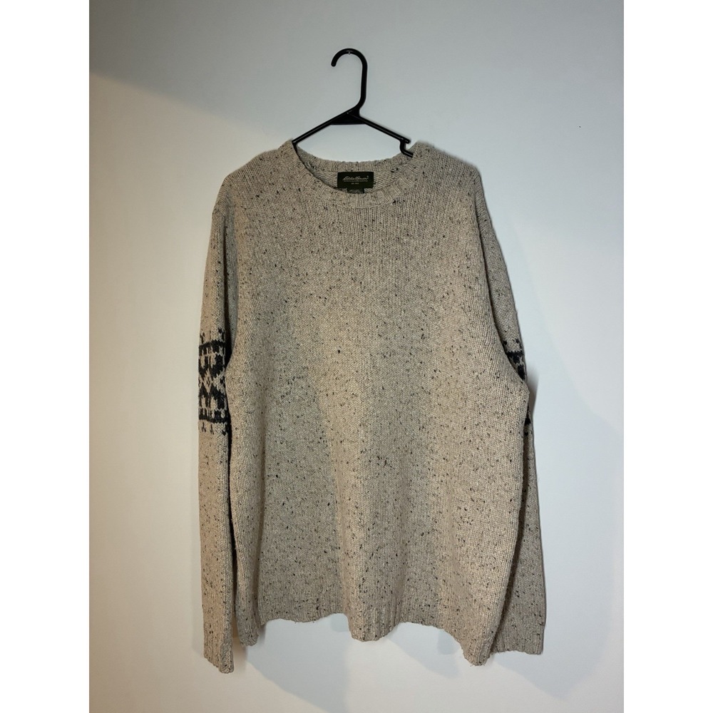 Vintage Eddie Bauer oatmeal granola fair isle wool Blend crewneck sweater XL